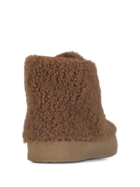 Le Monde Beryl 27mm shearling lace-up ankle boots - Brown