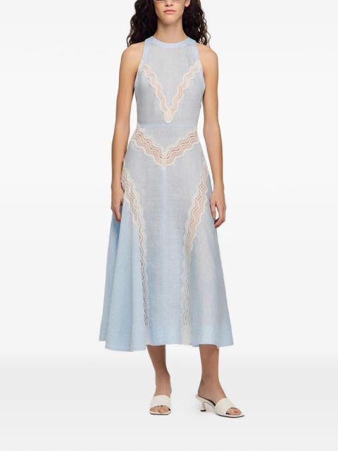SANDRO lace striped maxi dress - Blue - zdjęcie produktu nr 2