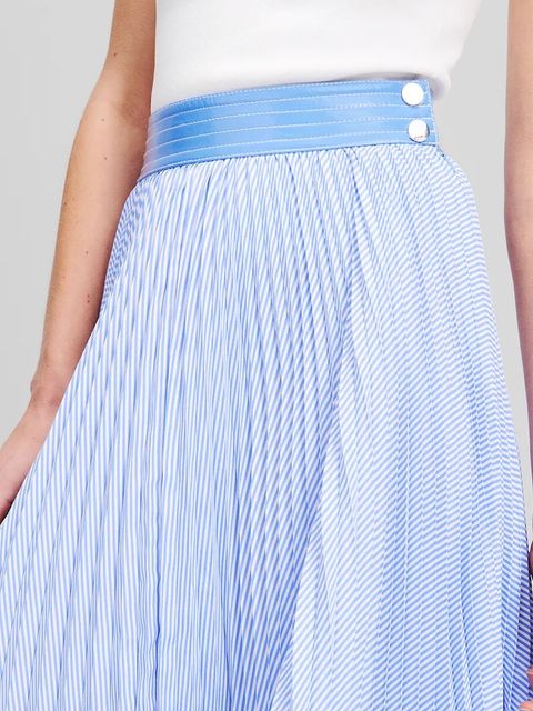 Karl Lagerfeld spódnica kolor niebieski midi rozkloszowana A2W12015