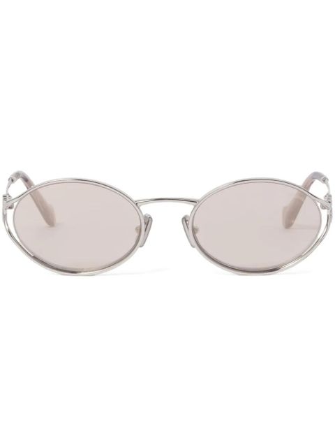 Miu Miu Eyewear oval-frame sunglasses - Silver - zdjęcie produktu nr 1