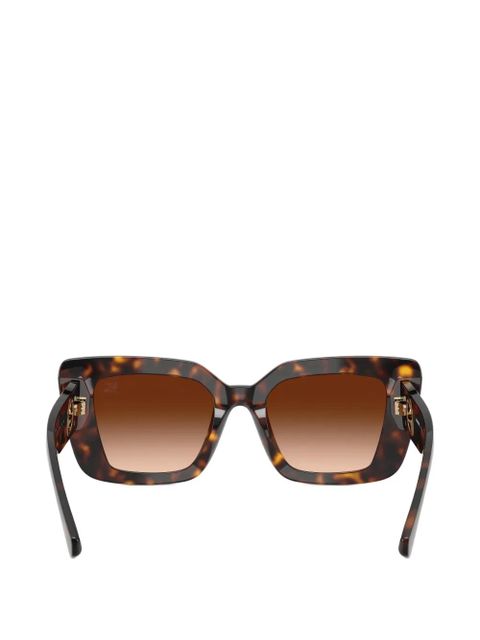 Burberry Eyewear geometric-frame logo-plaque sunglasses - Brown