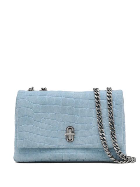 Marc Jacobs The Slim croc suede dual-chain shoulder bag - Blue - zdjęcie produktu nr 1