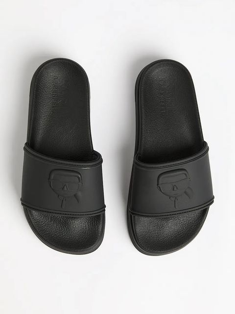 Karl Lagerfeld klapki KONDOMINIUM damskie kolor czarny na platformie KL88819