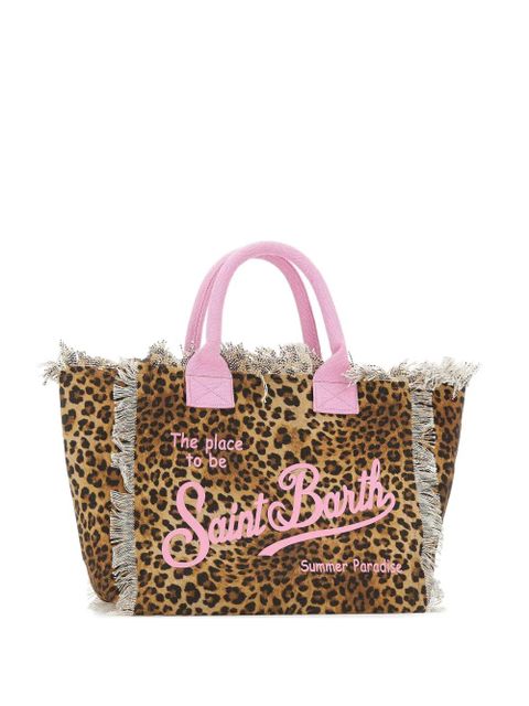 MC2 Saint Barth leopard-print fringed tote bag - Neutrals