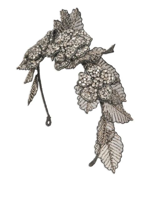 Jennifer Behr Casablanca floral headband - Grey - zdjęcie produktu nr 1