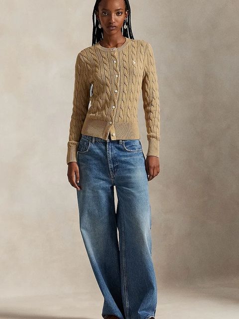 Polo Ralph Lauren kardigan bawełniany damski kolor brązowy 211971868