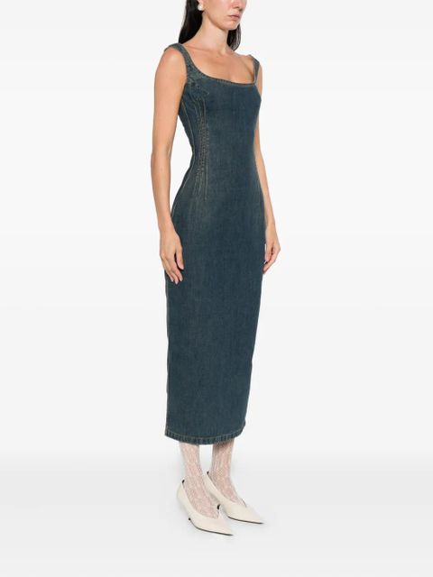 Magda Butrym square-neck denim dress - Blue