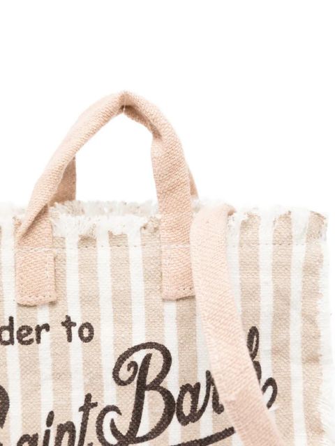 MC2 Saint Barth striped frayed-edge phone bag - Neutrals
