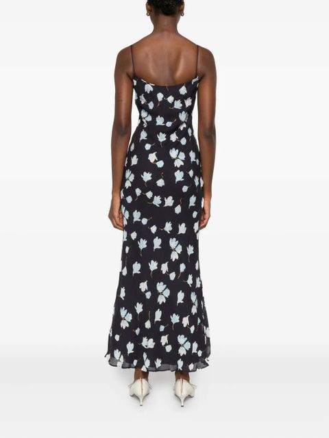 Self-Portrait floral midi dress - Blue