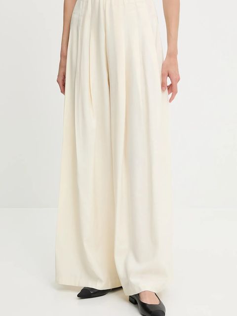 Answear.LAB spodnie damskie kolor beżowy szerokie high waist - zdjęcie produktu nr 1