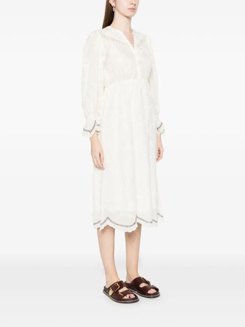 Ba&Sh Robe Prisco lace trim midi dress - White