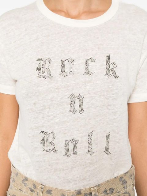 Zadig&Voltaire rhinestone-slogan T-shirt - Neutrals