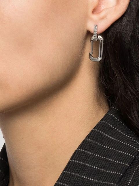 EÉRA 18kt white gold Chiara diamond hoop earring - Silver