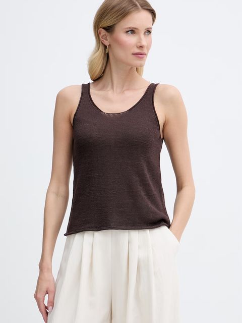 United Colors of Benetton top damski z lnem - zdjęcie produktu nr 1