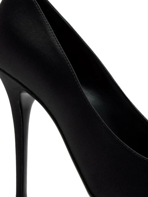 Amina Muaddi satin pumps - Black