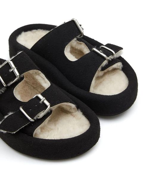 MM6 Maison Margiela double-buckle slides - Black