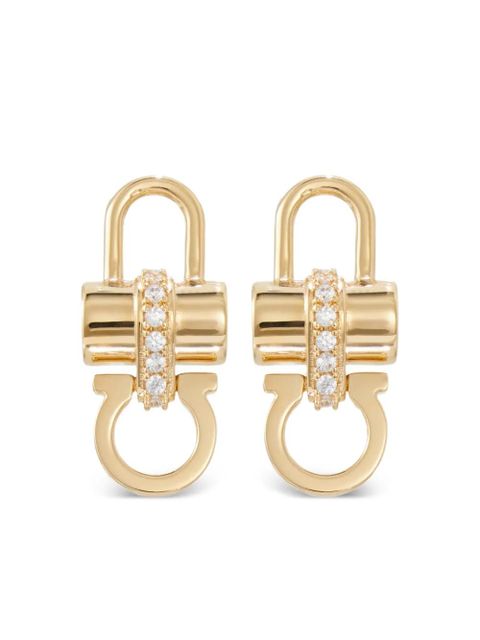 Ferragamo crystal embellished padlock earrings - Gold - zdjęcie produktu nr 1