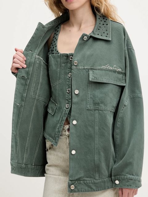 Stine Goya kurtka bawełniana kolor zielony przejściowa SG-PF25-J049-2393