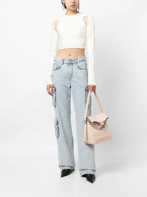 Off-White Ow Booster leather shoulder bag - Orange - zdjęcie produktu nr 2