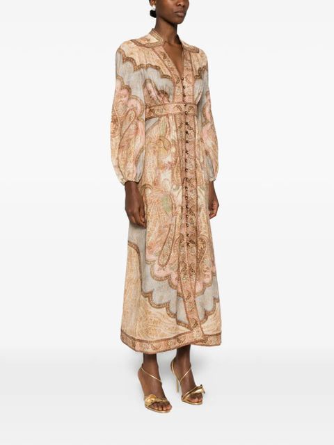 ZIMMERMANN Wanderlust plunge midi dress - Neutrals - zdjęcie produktu nr 2