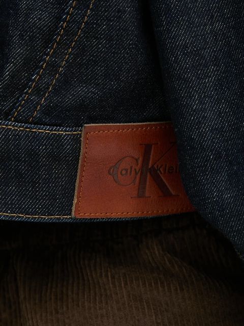Calvin Klein Jeans kurtka jeansowa kolor granatowy przejściowa oversize LV047D700G