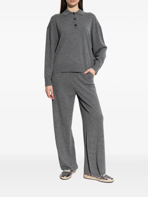 ANINE BING buttoned polo top - Grey