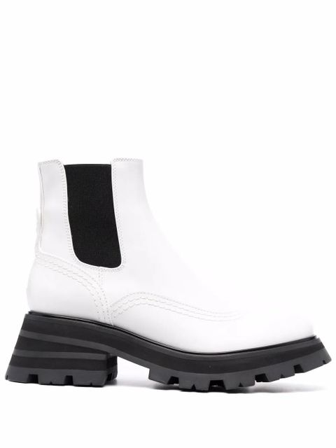 Alexander McQueen Wander ridged-sole leather boots - White - zdjęcie produktu nr 1