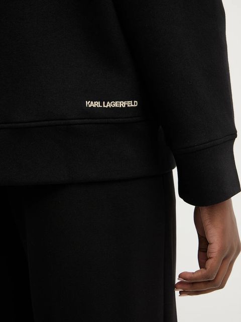 Karl Lagerfeld bluza damska kolor czarny z kapturem gładka B1W20013