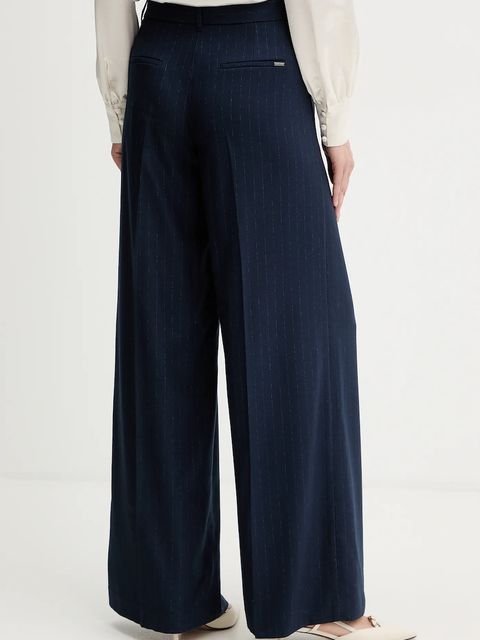 Guess spodnie ZANITA damskie kolor granatowy szerokie high waist W5BB13 W2422