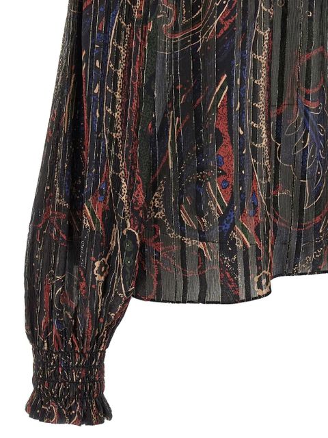 Saint Laurent smock-stitch blouse - Black