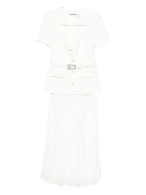 Self-Portrait v-neck midi dress - White - zdjęcie produktu nr 2