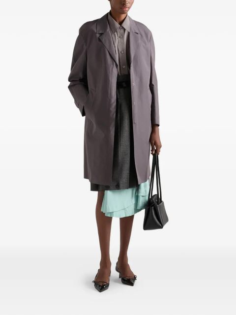 Prada single-breasted double poplin coat - Grey - zdjęcie produktu nr 2