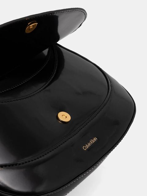 Calvin Klein torebka skórzana kolor czarny LV04F3403G