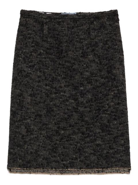 Prada triangle-logo tweed skirt - Black - zdjęcie produktu nr 1