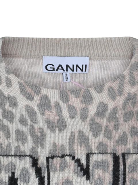 GANNI leopard-patterned sweater - Brown