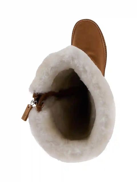 Emu Australia kozaki zamszowe Georgi damskie kolor brązowy na płaskim obcasie lekko ocieplone W13218