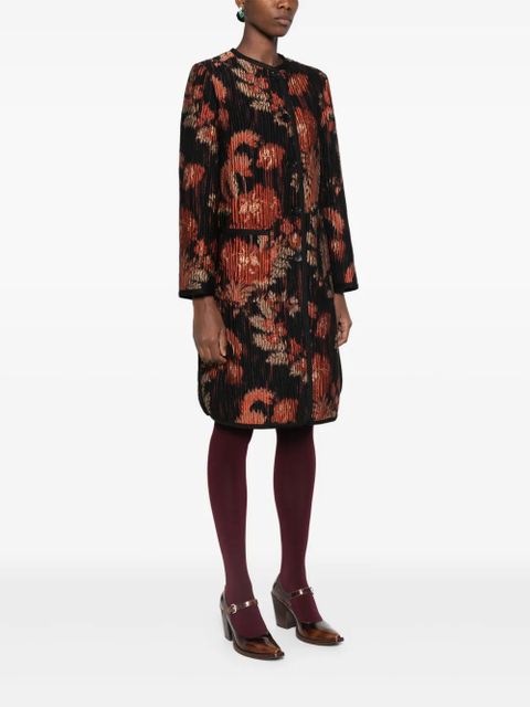 ETRO abstract-jacquard coat - Black