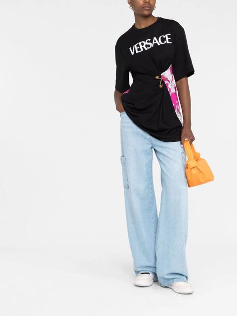 Versace Safety Pin Baroque-print T-shirt - Black - zdjęcie produktu nr 2