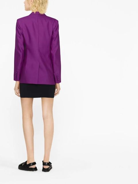 Max Mara single-breasted virgin wool-blend blazer - Purple