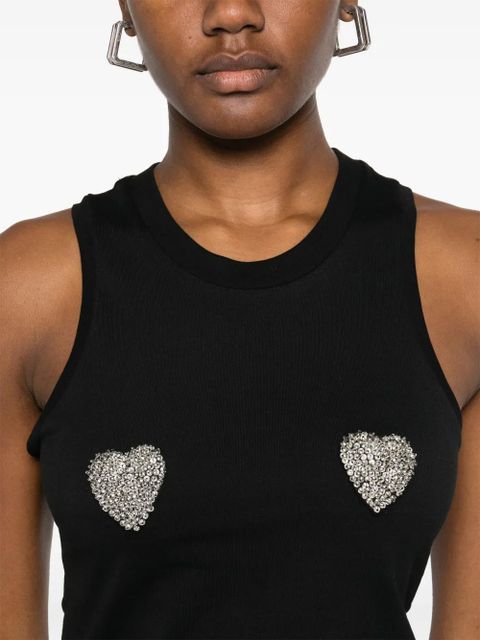 Blumarine heart-appliqué tank top - Black