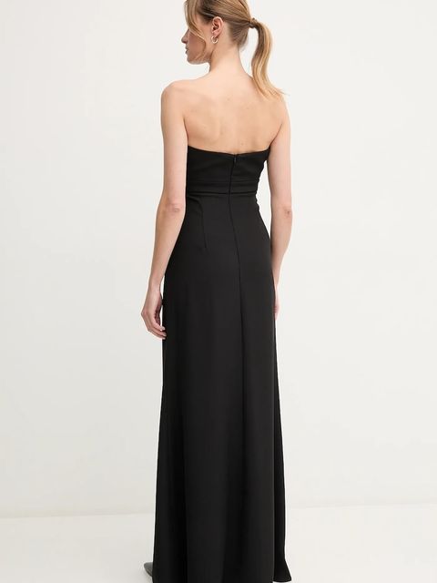 Sandro Ferrone sukienka kolor czarny maxi prosta S23XBEBUSSOLE