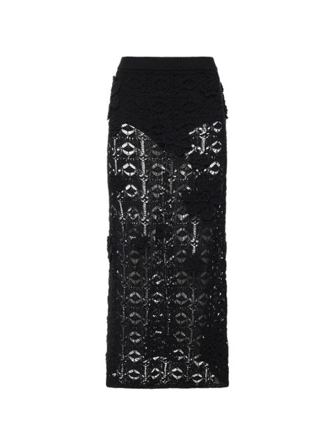 PINKO crochet-effect maxi skirt - Black - zdjęcie produktu nr 1