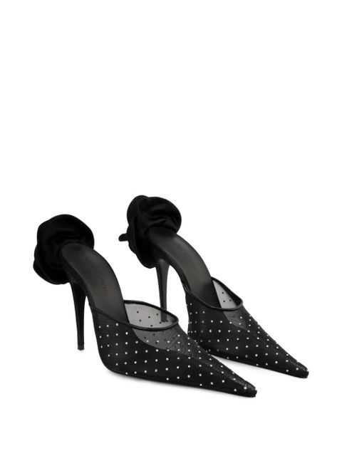 Magda Butrym 110mm flower-detail pointed mules - Black - zdjęcie produktu nr 2