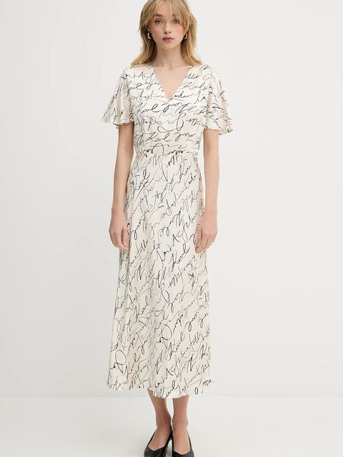 Karl Lagerfeld sukienka kolor beżowy maxi rozkloszowana A3W13029 - zdjęcie produktu nr 1