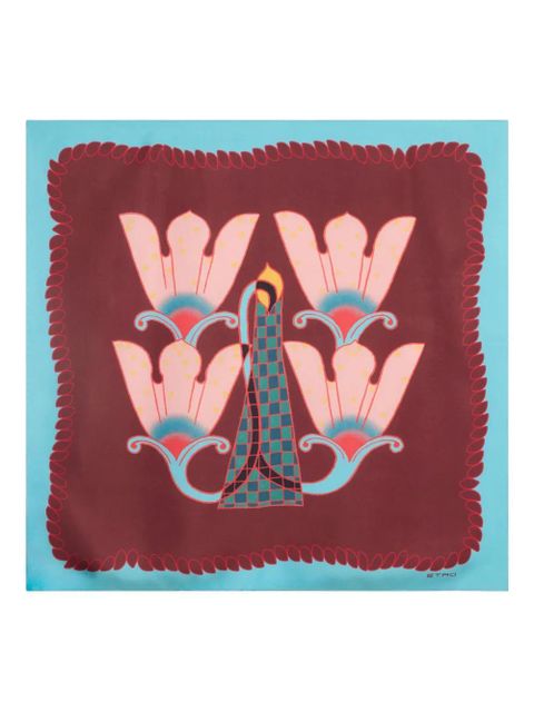 ETRO placed-motif silk scarf - Red - zdjęcie produktu nr 1