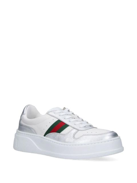Gucci logo-lettering leather sneakers - White - zdjęcie produktu nr 2