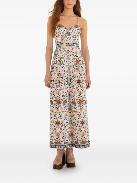FARM Rio floral belted dress - Neutrals - zdjęcie produktu nr 1