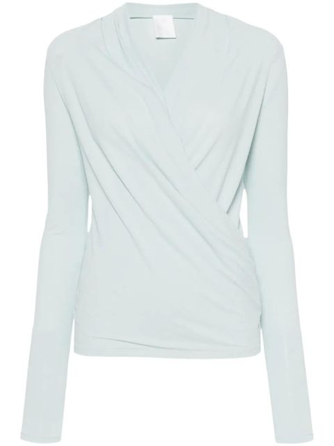 Givenchy V-neck draped blouse - Blue - zdjęcie produktu nr 1