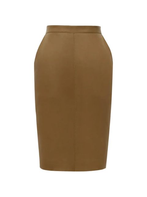 Saint Laurent CASSANDRE leather midi pencil skirt - Green - zdjęcie produktu nr 1