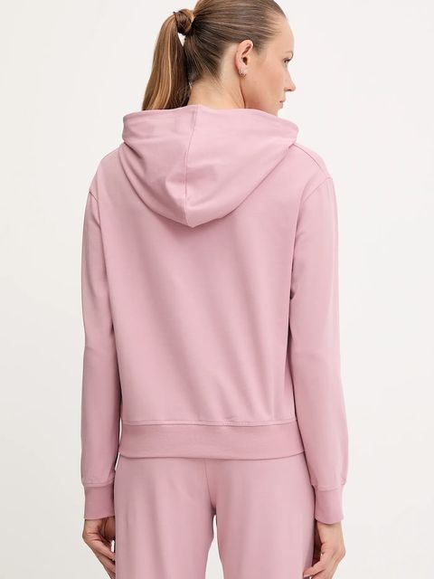 HUGO bluza lounge kolor różowy z kapturem gładka 50490594 - zdjęcie produktu nr 2